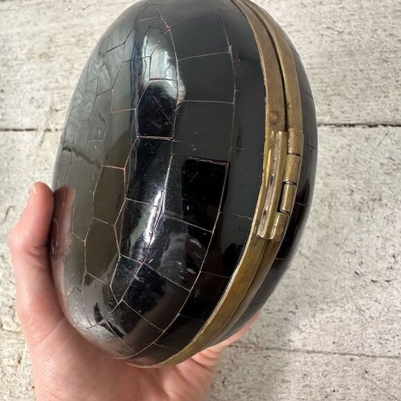 Vintage 1950s Inlaid Shell Trinket Stash Box - Picture 3 of 11